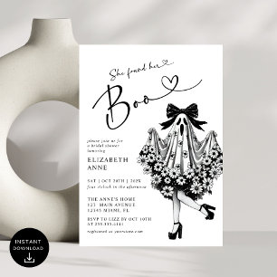 She Found Her Boo Ghost Floral Bridal Shower Invitation