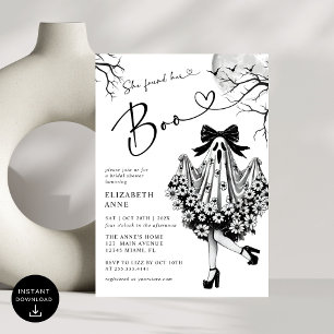 She Found Her Boo Ghost Floral  Bridal Shower Invitation