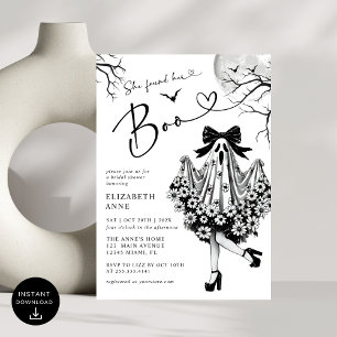 She Found Her Boo Ghost Floral  Bridal Shower Invitation