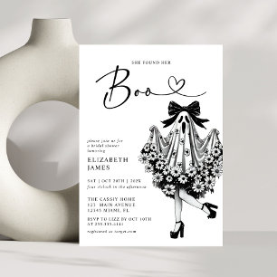 She Found Her Boo Ghost Floral  Bridal Shower Invitation