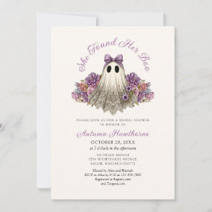 She Found Her Boo Ghost Halloween Bridal Shower Invitation