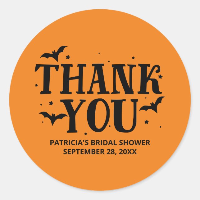 She Found Her Boo Halloween Bridal Shower  Classic Round Sticker (Front)