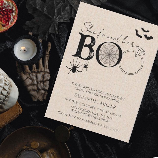 She Found Her Boo Halloween Bridal Shower Invitation (Creator Uploaded)