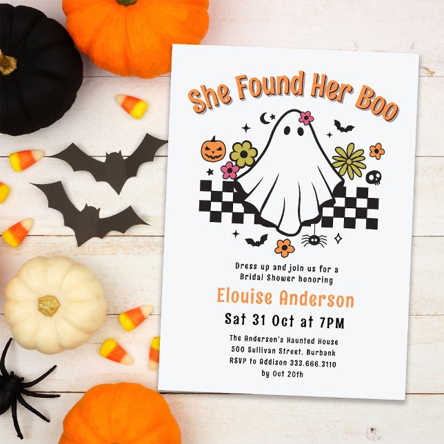 She Found Her Boo Halloween Bridal Shower Invitation (Creator Uploaded)