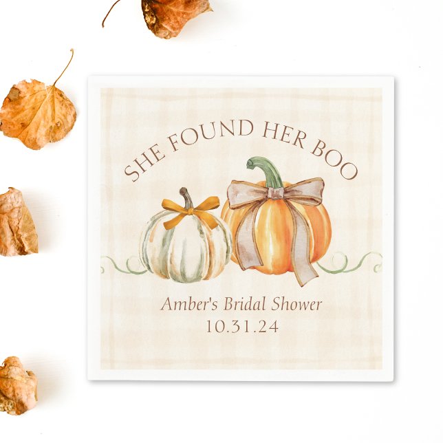 "She Found Her Boo" Halloween Fall Bridal Shower Napkin (Creator Uploaded)