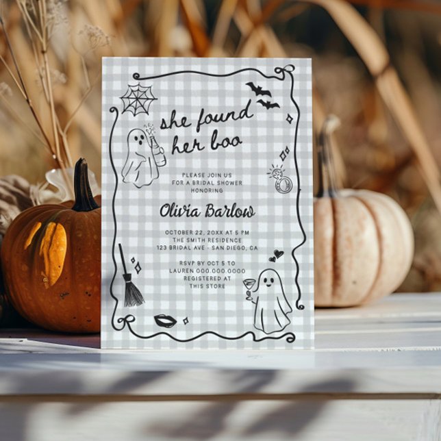 She Found Her Boo Quirky Halloween Bridal Shower Invitation (Creator Uploaded)