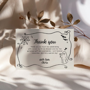 She Found Her Boo Quirky Halloween Bridal Shower Thank You Card