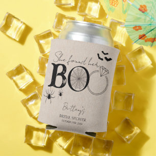 She Found Her Boo Rustic Halloween Bridal Shower Can Cooler
