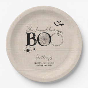 She Found Her Boo Rustic Halloween Bridal Shower Paper Plate