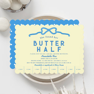 She found her Butter Half Blue Bow Bridal Shower Invitation
