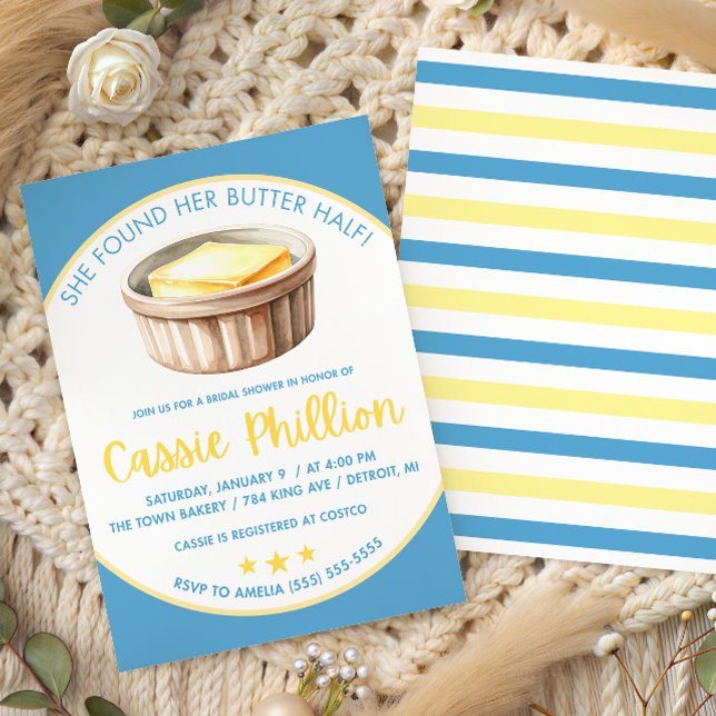 She Found her Butter Half Bridal Shower Invitation (Creator Uploaded)