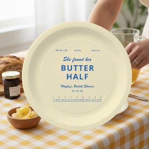 She Found Her Butter Half Bridal Shower Paper Plate