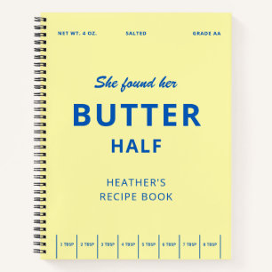 She Found Her Butter Half Bridal Shower Recipe Notebook