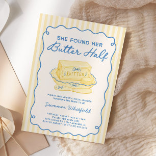 She Found Her Butter Half Coquette Bridal Shower Invitation