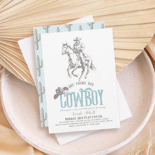 She Found Her Cowboy Pale Blue Bridal Shower Invitation
