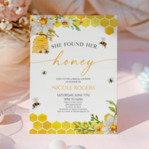 She Found Her Honey Bee Beehive Bridal Shower Invitation