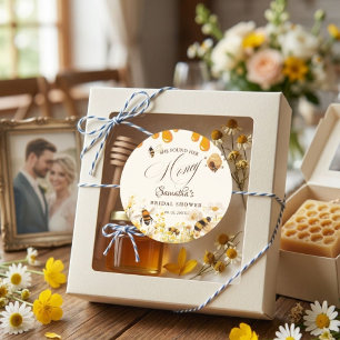 She found her honey Bee bridal shower Classic Round Sticker