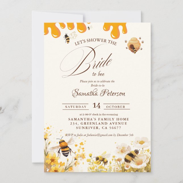 She found her honey Bee bridal shower Invitation (Front)