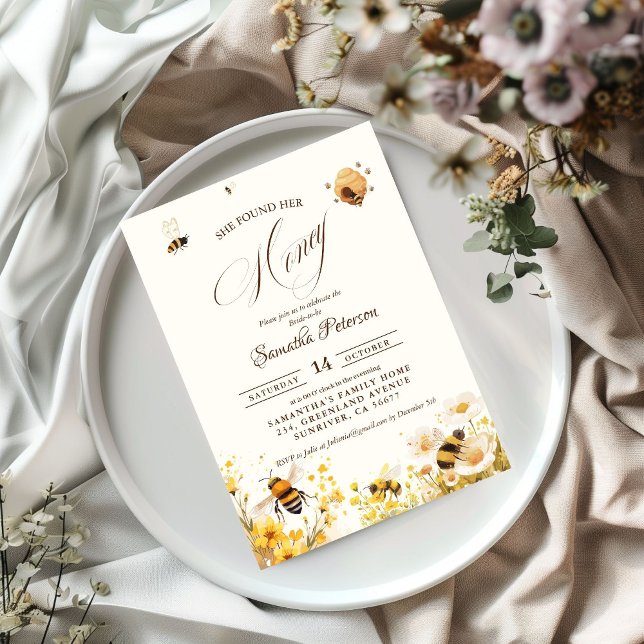 She found her honey Bee bridal shower Invitation (Creator Uploaded)