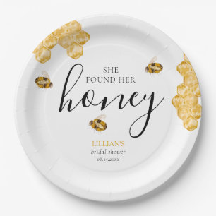She Found Her Honey Bee Bridal Shower  Paper Plate