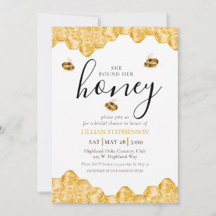 She Found Her Honey Bee Themed Daisy Bridal Shower Invitation