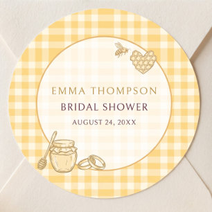 She Found Her Honey Beehive Jar Bridal Shower Classic Round Sticker