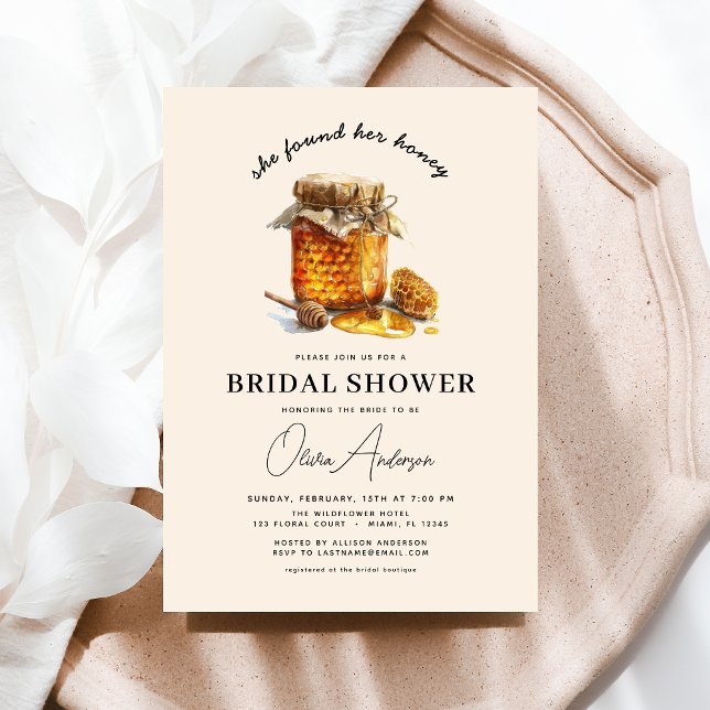 She Found Her Honey Boho Chic Bridal Shower Invitation (Creator Uploaded)