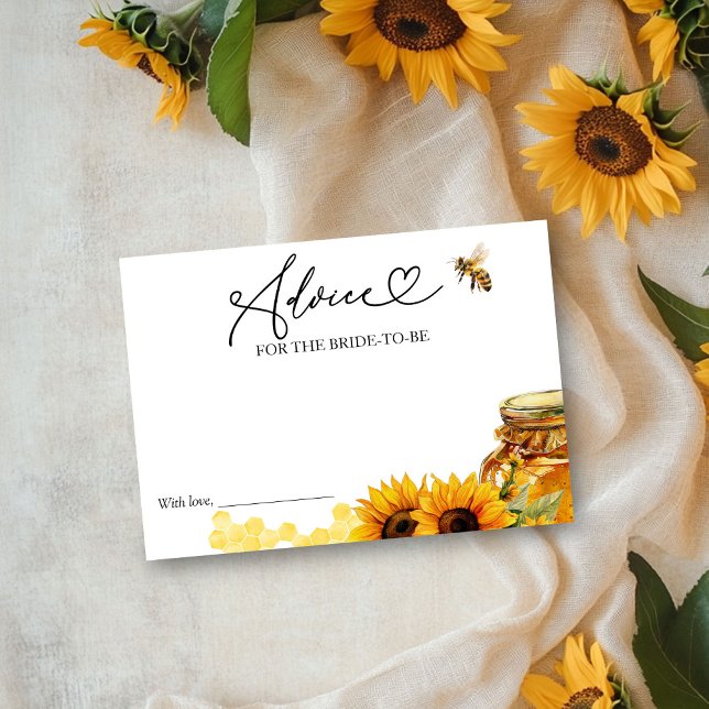 She Found Her Honey Bridal Shower Advice Card (Creator Uploaded)