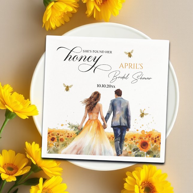 She Found Her Honey Bridal Shower   Napkin (Creator Uploaded)