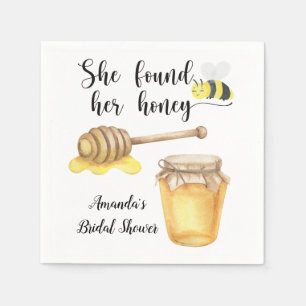 She found her honey Bridal shower Napkin