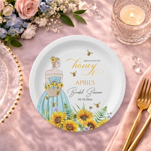She Found Her Honey Bridal Shower   Paper Plate (Creator Uploaded)
