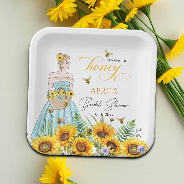 She Found Her Honey Bridal Shower   Paper Plate (Creator Uploaded)