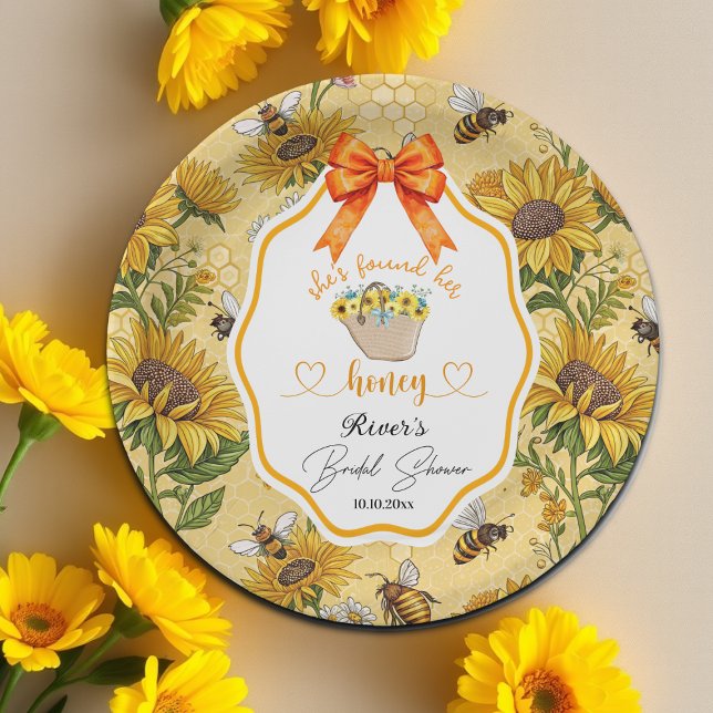 She Found Her Honey Bridal Shower   Paper Plate (Creator Uploaded)