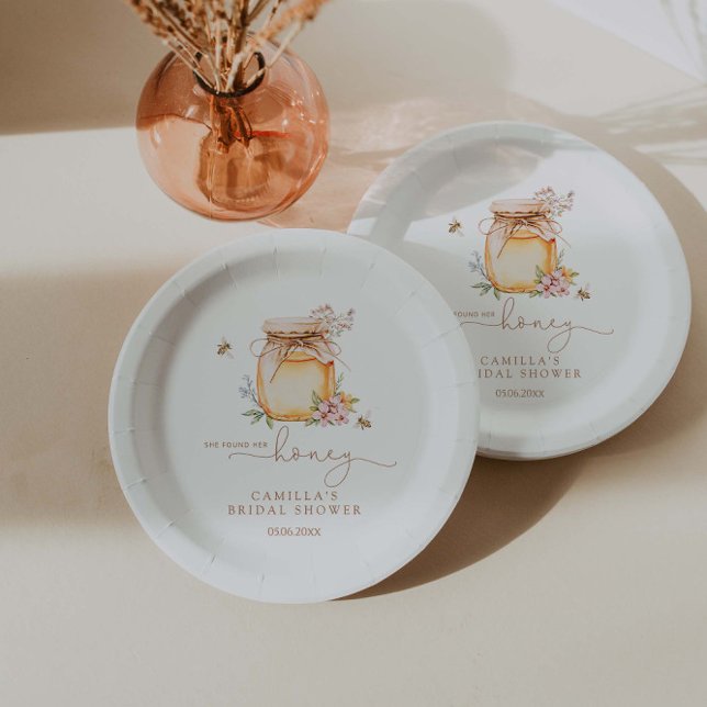 She found her honey Bridal Shower  Paper Plate (Creator Uploaded)