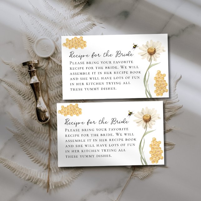She Found Her Honey Bridal Shower Recipe Request  Enclosure Card (Creator Uploaded)