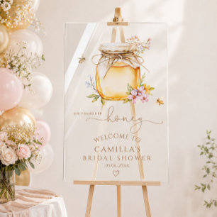 She Found Her Honey Bridal Shower Welcome  Acrylic Sign