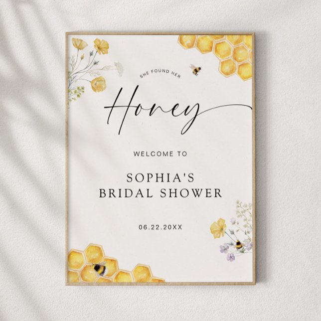 She Found Her Honey Bridal Shower Welcome Poster (Creator Uploaded)