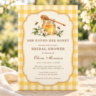 She Found Her Honey Gingham Bridal Shower Invitation