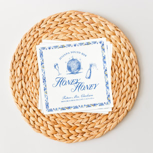 She Found Her Honey Honey Blue Greece Bachelorette Napkin