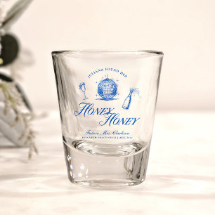 She Found Her Honey Honey Blue Greece Bachelorette Shot Glass