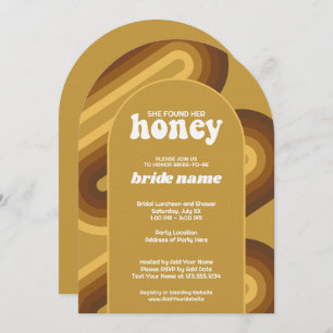 She Found Her Honey - Retro Stripes Bridal Shower Invitation