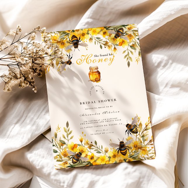  She Found Her Honey Rustic Bridal Shower Invitation (Creator Uploaded)
