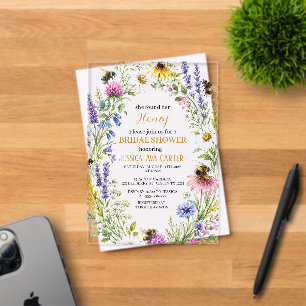 She found her Honey Wildflower Bridal Shower Acrylic Invitations