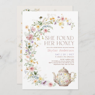 She Found Her Honey Wildflower Bridal Shower Tea Invitation