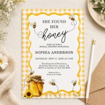 She Found Her Honey Yellow Gingham Bridal Shower