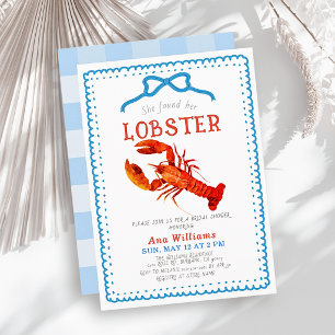 She found her Lobster Blue Bow Bridal Shower Invitation