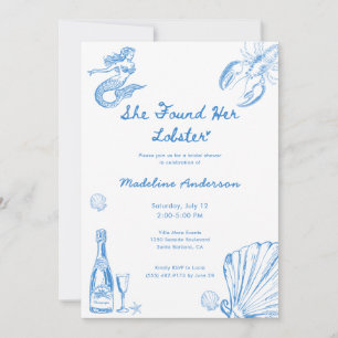 She Found Her Lobster Coastal Bridal Shower Invitation