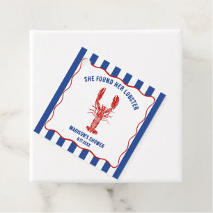 She Found Her Lobster Nautical Bridal Shower Favour Tags
