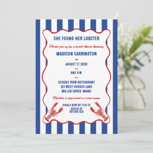 She Found Her Lobster Nautical Bridal Shower Invitation