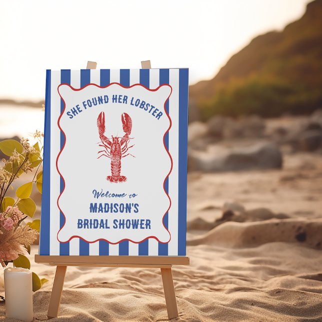 She Found Her Lobster Nautical Bridal Shower Poster (Creator Uploaded)